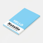 Post-it® Bonjour Mon Nom Est Tendance Typographie Monogramm (Incliné)