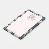 Post-it® Bonjour motif floral de théière de cils (Incliné)