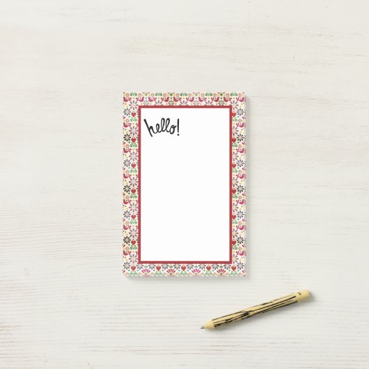 Post-it® Bonjour Notes post-it (Sur un bureau)