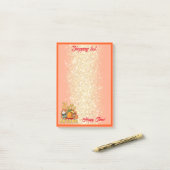 Post-it® Bonjour Personnaliser d'automne Texte et couleur (Sur un bureau)