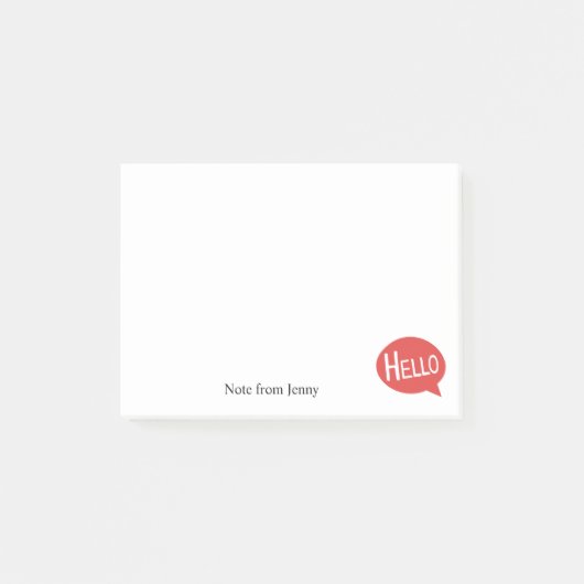 Post-it® Bonjour saluant le nom fait sur commande des (Devant)