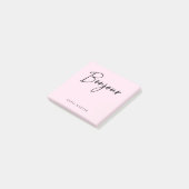 Post-it® Bonjour | Script français élégant rose et noir (Incliné)