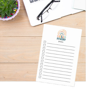 Post-it® Bonjour vendredi fun arc-en-ciel rétro coloré boho