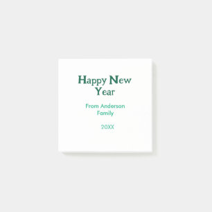 Post-it® Bonne année verte ajouter nom de famille année sim