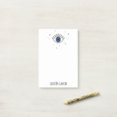 Post-it® Bonne chance bleu oeil talisman grec mauvais ey (Sur un bureau)