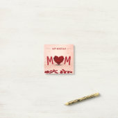 Post-it® Bonne fête des mères Bouquet de coeur Rose (Sur un bureau)