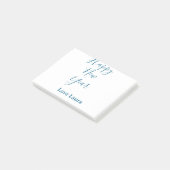 Post-it® Bonne nouvelle année ajouter nom amour bleu simple (Incliné)