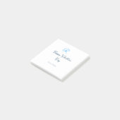 Post-it® Bonne Saint-Valentin bleue fleur nom rustique joye (Incliné)