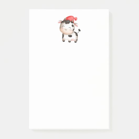 Post-it® Bonne vache dans un Casquette rouge mignon (Devant)
