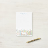Post-it® Books Cats & Coffee Floral Personalized (Sur un bureau)