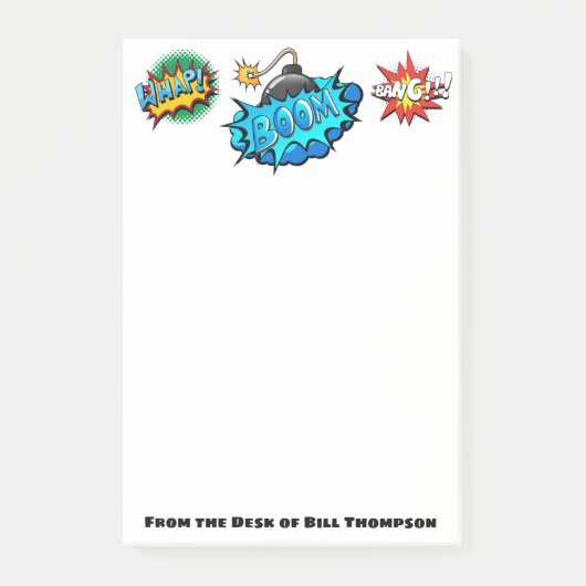 Post-it® Boom comique de bombe de style d'art de bruit ! (Devant)
