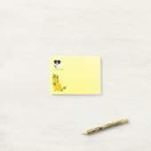 Post-it® Border collie et roses jaunes (Sur un bureau)