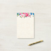 Post-it® Border Pretty Pink et Blue Flower (Sur un bureau)
