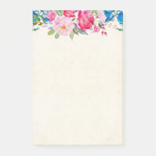 Post-it® Border Pretty Pink et Blue Flower