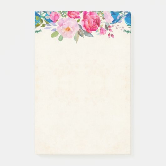 Post-it® Border Pretty Pink et Blue Flower (Devant)