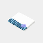 Post-it® Bordure à motif diamant Fleur violette (Incliné)