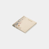 Post-it® Bordure beige Fleur sauvage Boho rustique (Incliné)