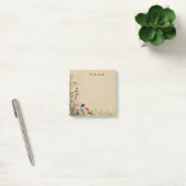 Post-it® Bordure beige Fleur sauvage Boho rustique (Bureau)