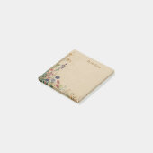 Post-it® Bordure beige Fleur sauvage Boho rustique (Incliné)
