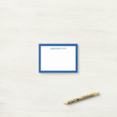 Post-it® Bordure bleu profond Monogramme moderne profession (Sur un bureau)