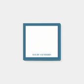Post-it® Bordure bleu simple Nom moderne (Devant)
