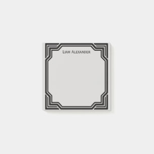 Post-it® Bordure classique encadrée en noir et gris   Perso