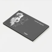 Post-it® Bordure Collie Art Abstrait Nom du chien (Incliné)