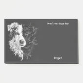 Post-it® Bordure Collie Art Abstrait Nom du chien (Devant)