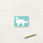 Post-it® Bordure Collie Chien Chien Chien Puppy (Sur un bureau)