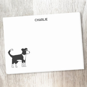 Post-it® Bordure Collie Chien Nom personnalisé