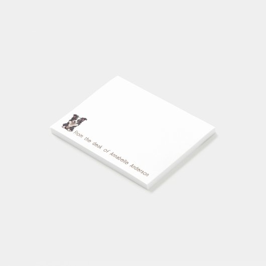 Post-it® Bordure Collie Puppy Personnaliser les notes (Incliné)