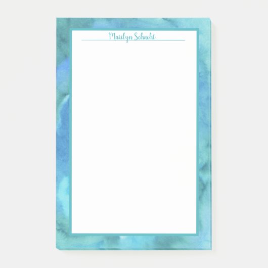 Post-it® Bordure d'aquarelle sous-marine Aqua (Devant)