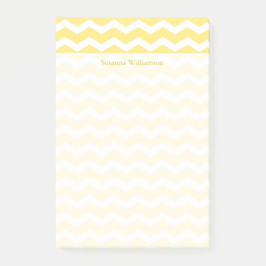 Post-it® Bordure de crème jaune Chevron (Devant)