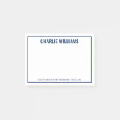Post-it® Bordure de nom bleu foncé moderne (Devant)