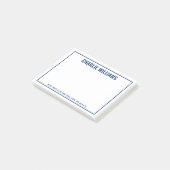 Post-it® Bordure de nom bleu foncé moderne (Incliné)