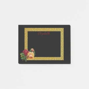Post-it® Bordure de Parties scintillant d'or personnalisée 