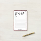 Post-it® Bordure de Parties scintillant d'or Rose (Sur un bureau)