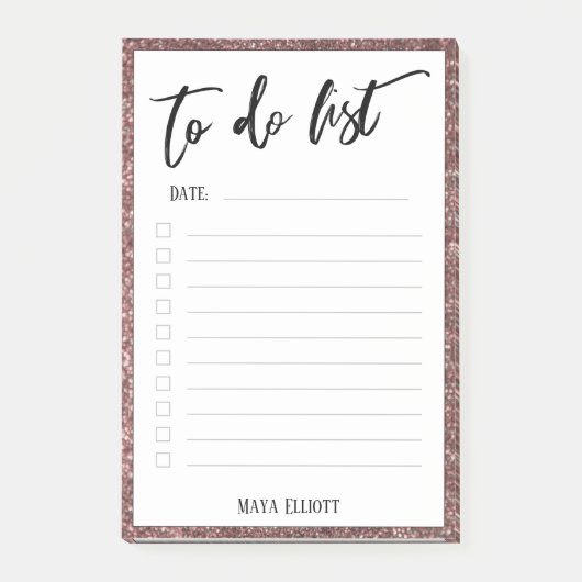 Post-it® Bordure de Parties scintillant d'or Rose (Devant)