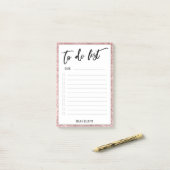 Post-it® Bordure de Parties scintillant d'or Rose (Sur un bureau)