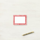 Post-it® Bordure d'empreinte rouge (Sur un bureau)
