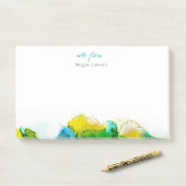 Post-it® Bordure d'encre vive moderne Note de conception (Sur un bureau)