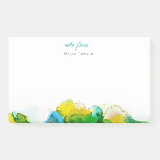 Post-it® Bordure d'encre vive moderne Note de conception (Devant)