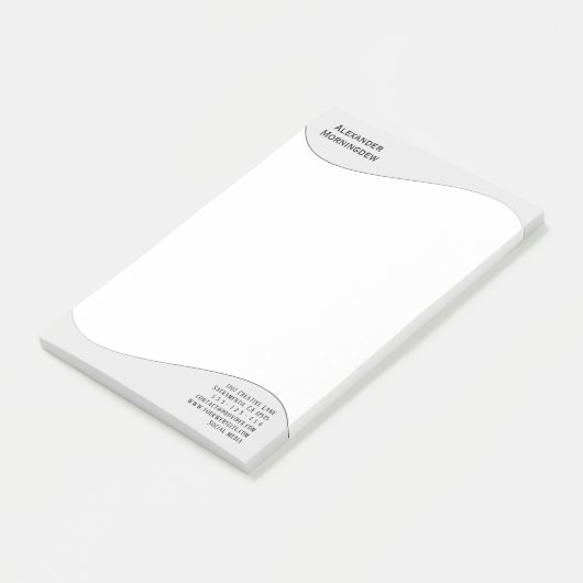Post-it® Bordure d'étiquette plate - Vague dégradé gris 1 (Incliné)