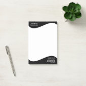 Post-it® Bordure d'étiquette plate - Vague noir 1 (Bureau)
