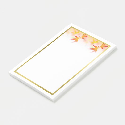 Post-it® Bordure d'or des feuilles d'automne | Bloc-notes s (Incliné)