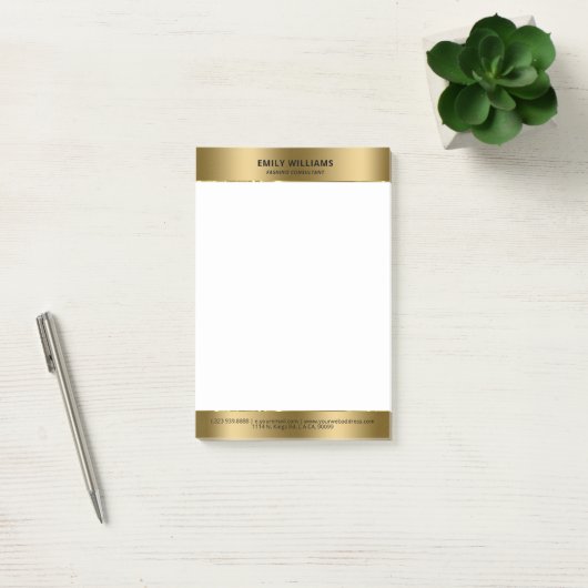 Post-it® Bordure d'or moderne minimale (Bureau)