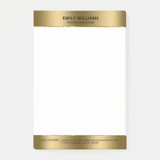 Post-it® Bordure d'or moderne minimale (Devant)