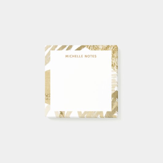 Post-it® Bordure dorée Abstraite avec formes géométriques - (Devant)