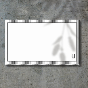 Post-it® Bordure en bande blanche et noire   Monogramme