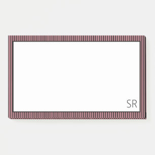 Post-it® Bordure en or noir rose Monogramme